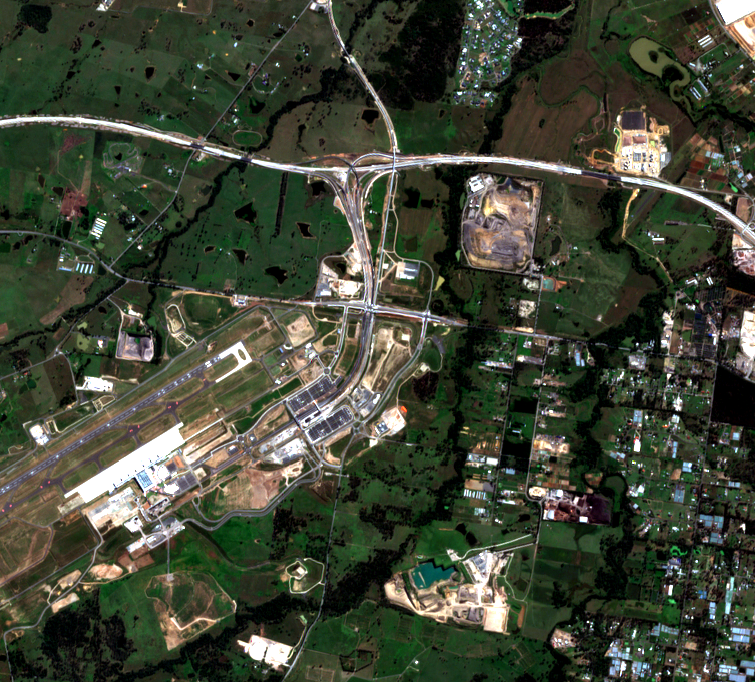 Open satellite scene of the Western Sydney Aerotropolis in April 2025